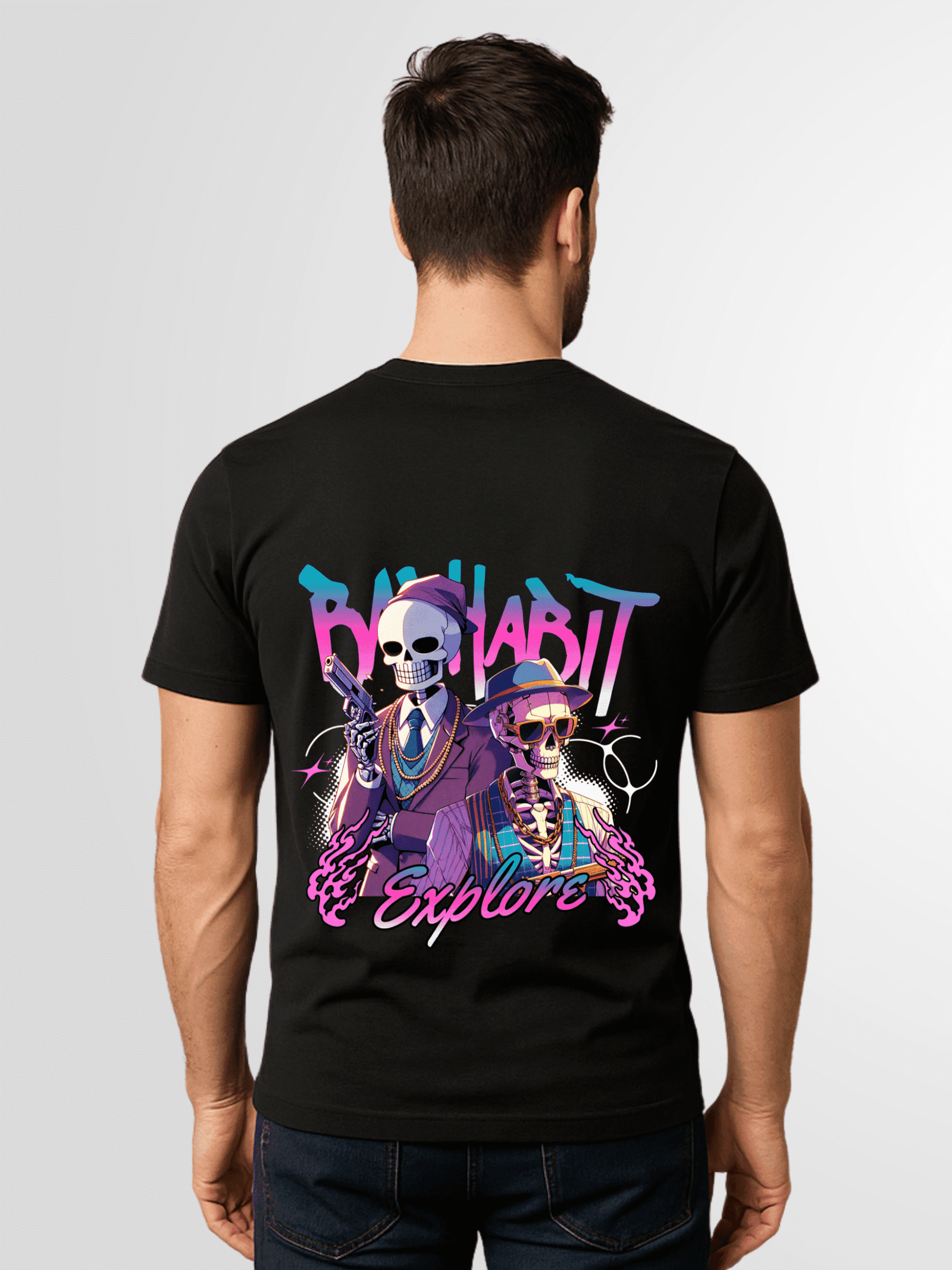 Bad Habit Explore Skull Graphic T-Shirt