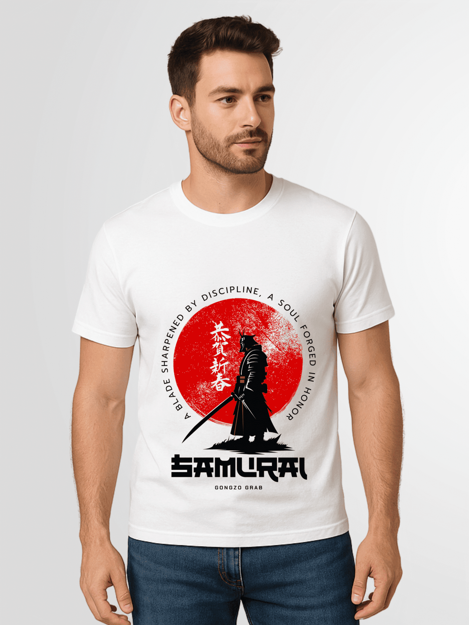 Gongzo Grab Samurai Printed T-Shirt
