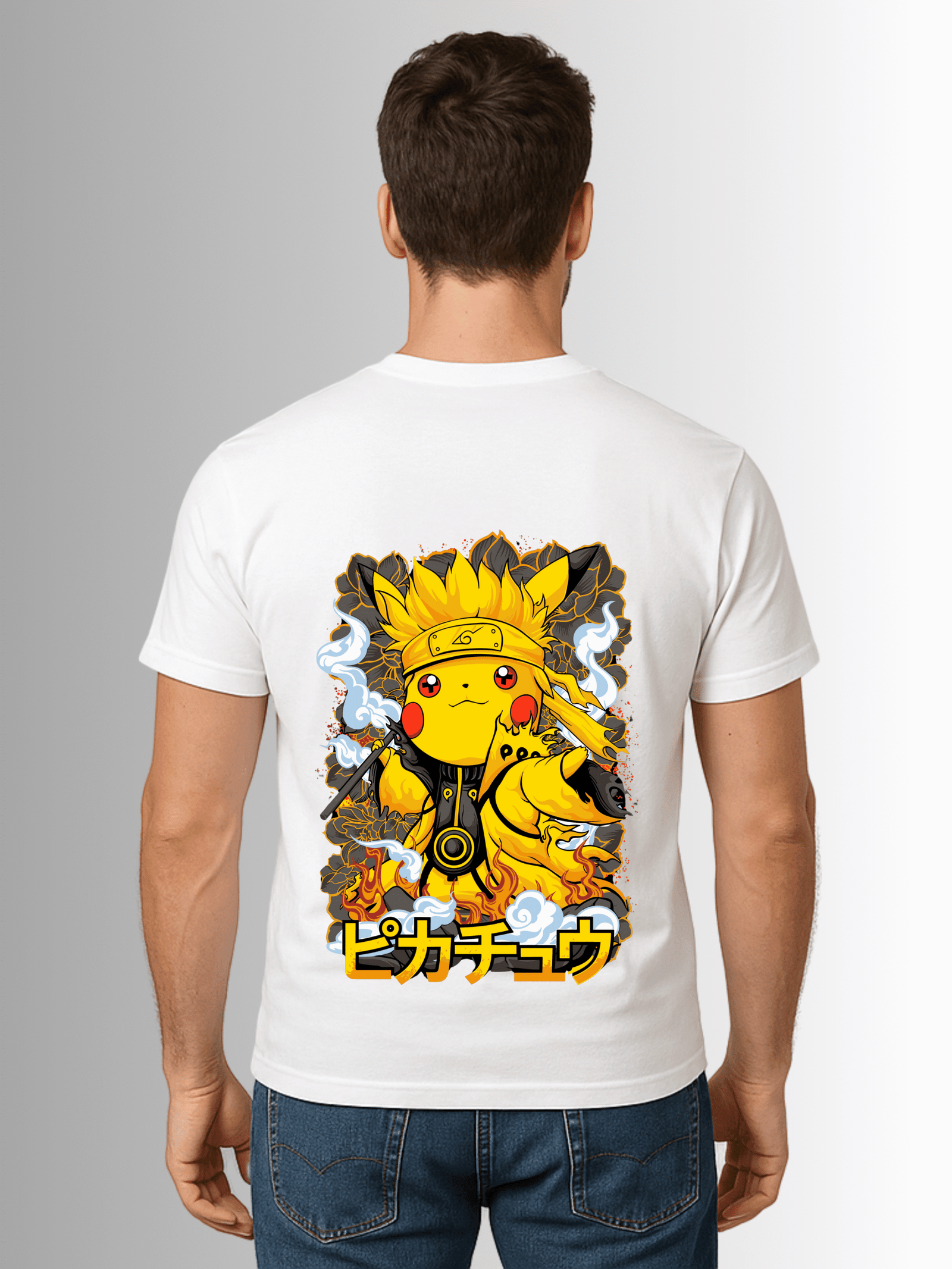 Pokémon x Naruto Crossover "Sage Mode Pikachu" T-Shirt - Image 3