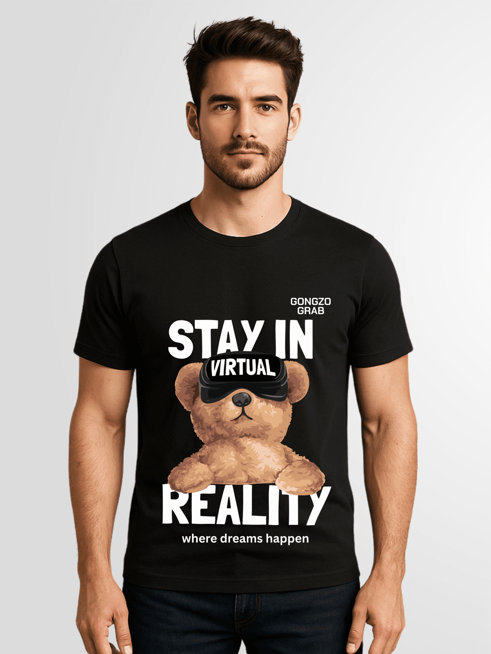 "Stay in Virtual Reality" Teddy Bear T-Shirt
