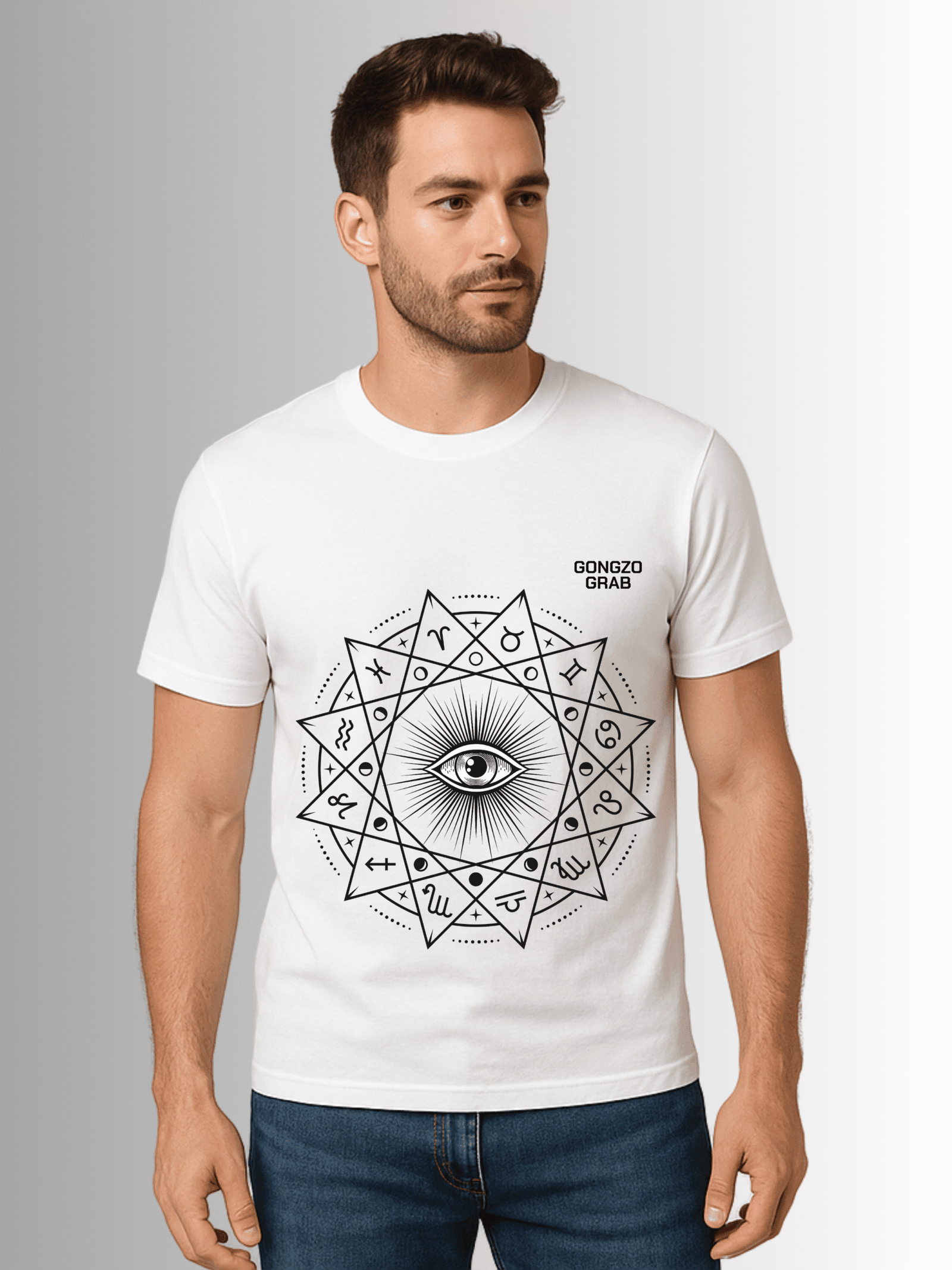 Illuminati Zodiac Eye Graphic T-Shirt