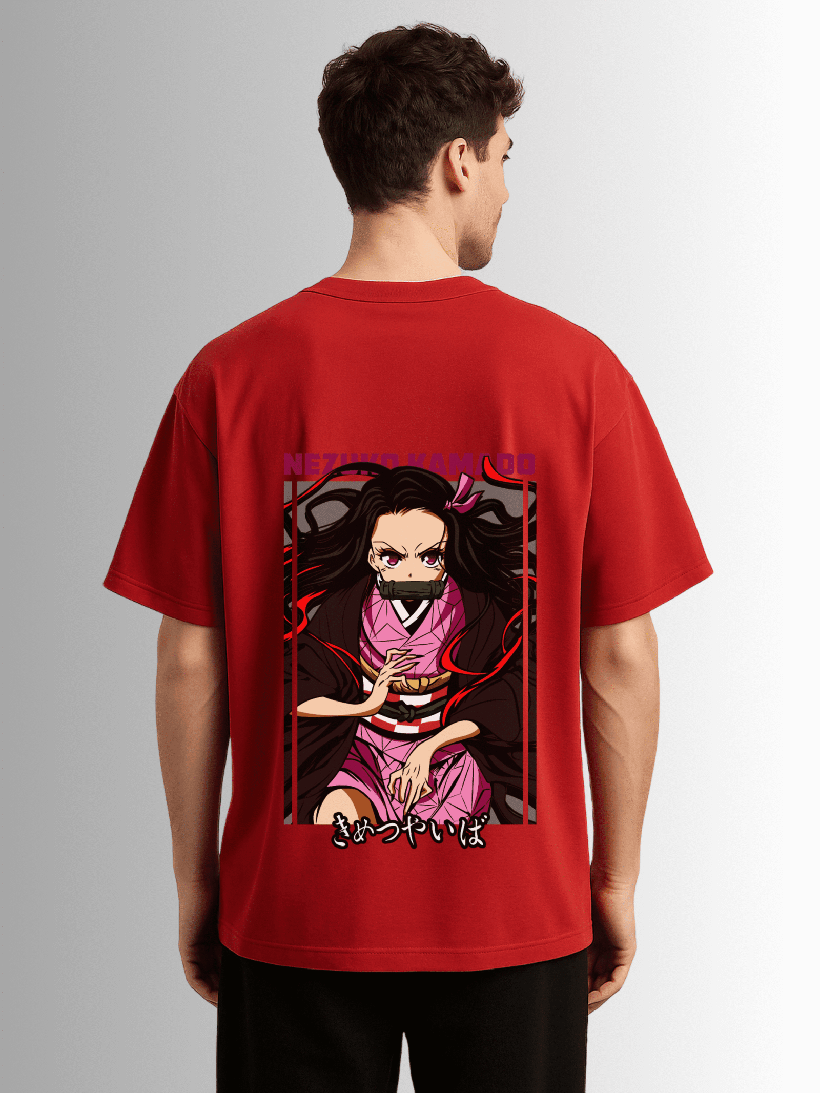 Unleash Your Inner Demon – Nezuko Edition Drop Shoulder Tee