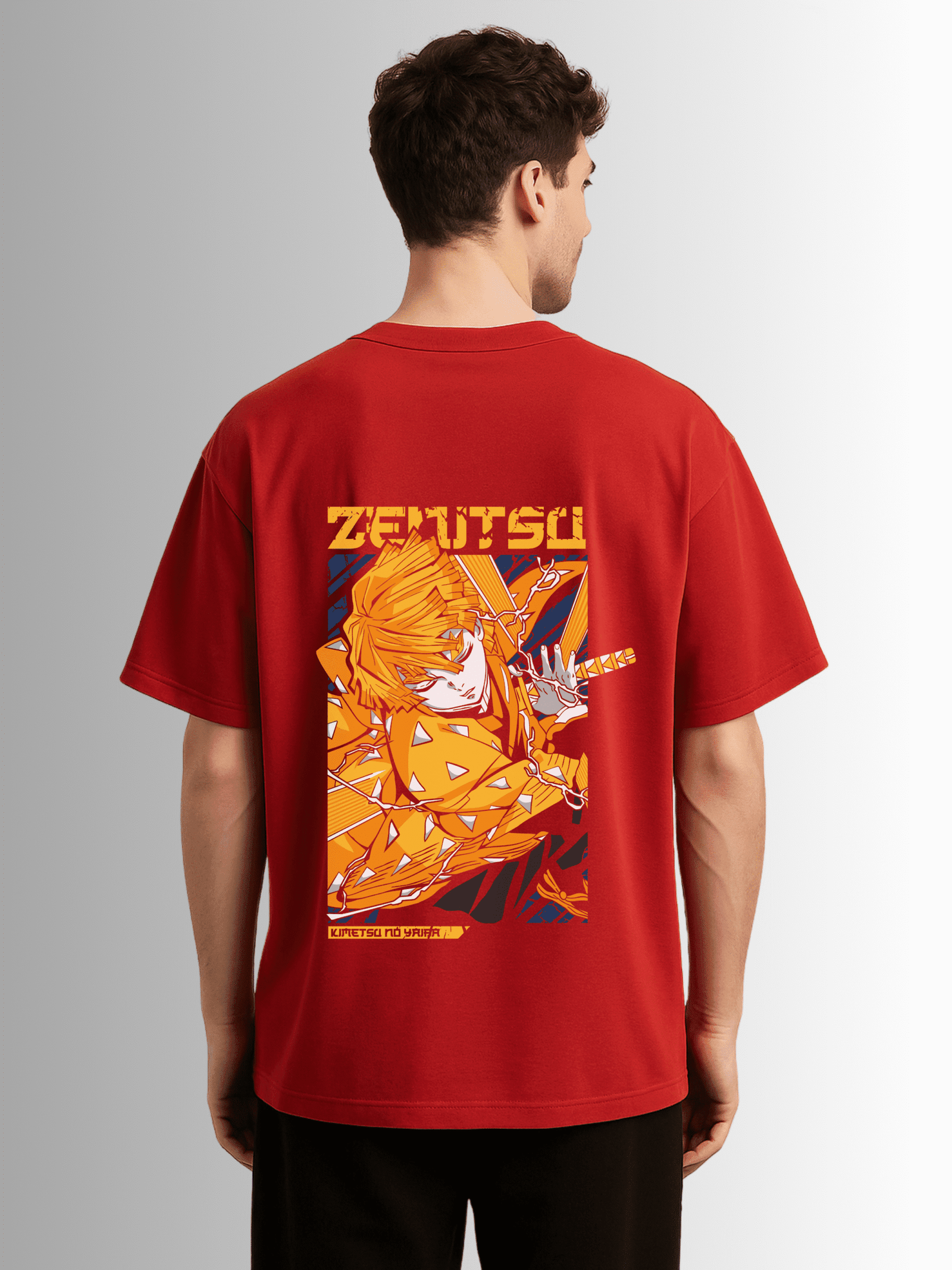 Zenitsu Agatsuma Demon Slayer Drop Shoulder T-Shirt