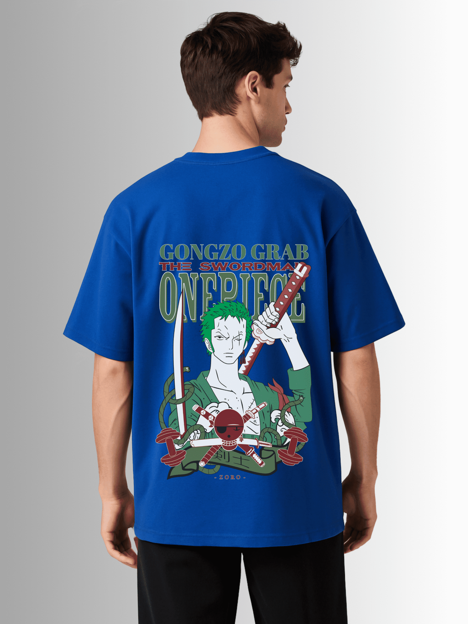 Zoro “One Piece” Graphic Drop Shoulder T-Shirt