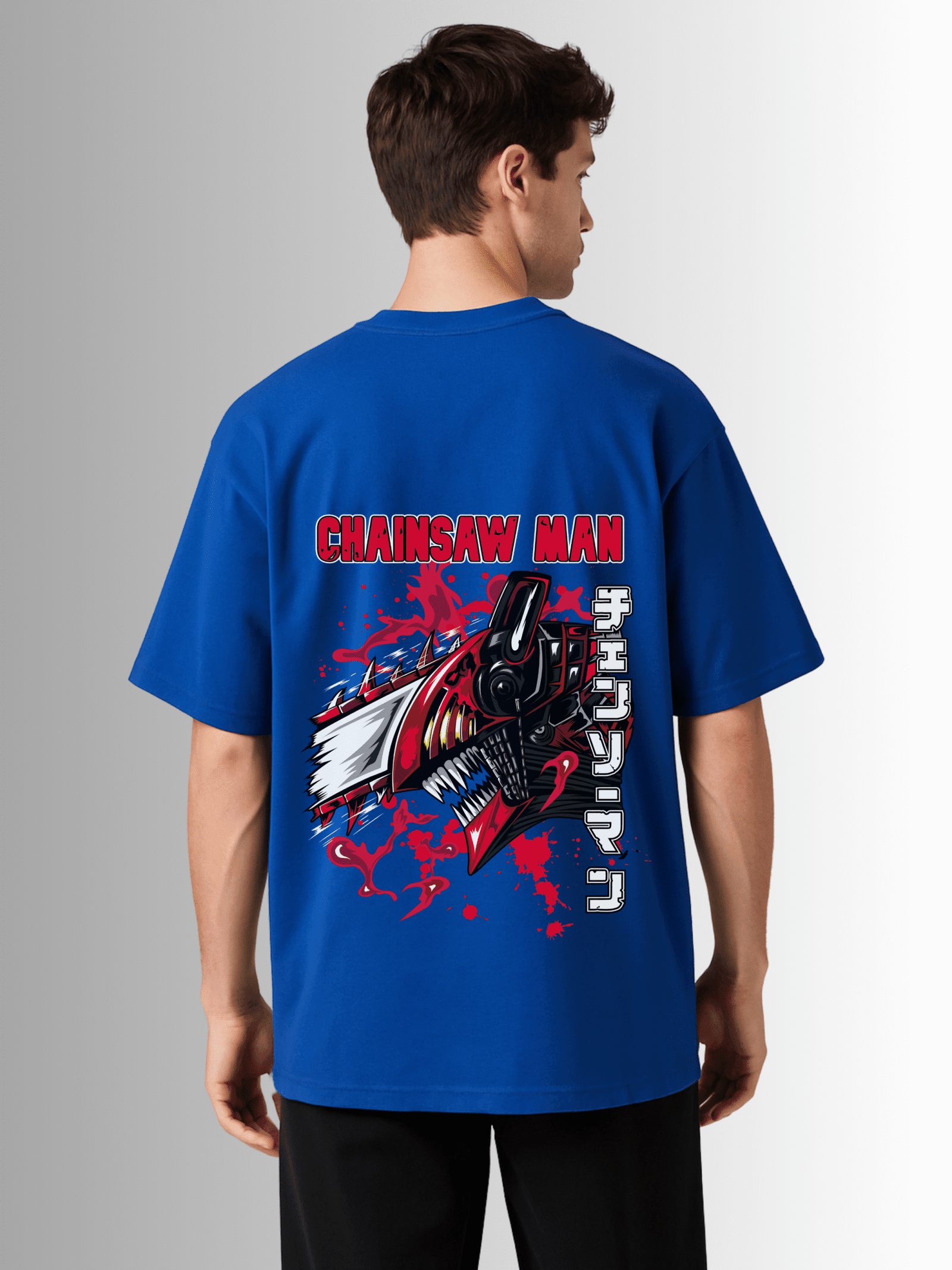 Chainsaw Man Graphic Drop Shoulder T-Shirt