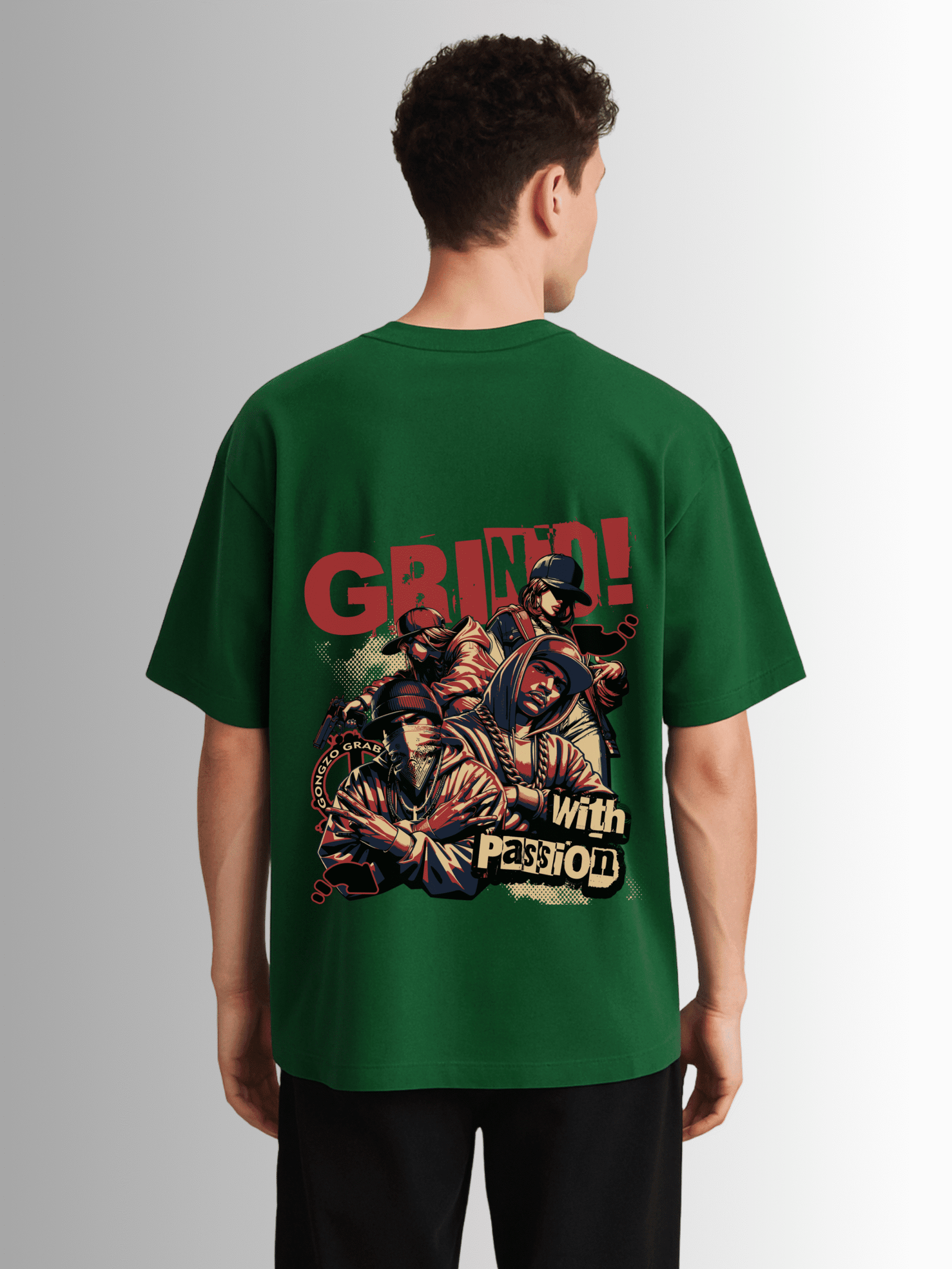 "Thug Life / Grind With Passion" Drop Shoulder T-Shirt