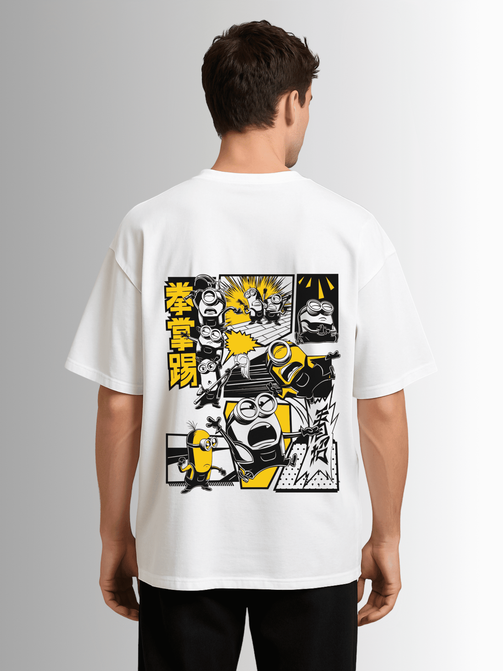Minions Comic Print Drop Shoulder T-Shirt