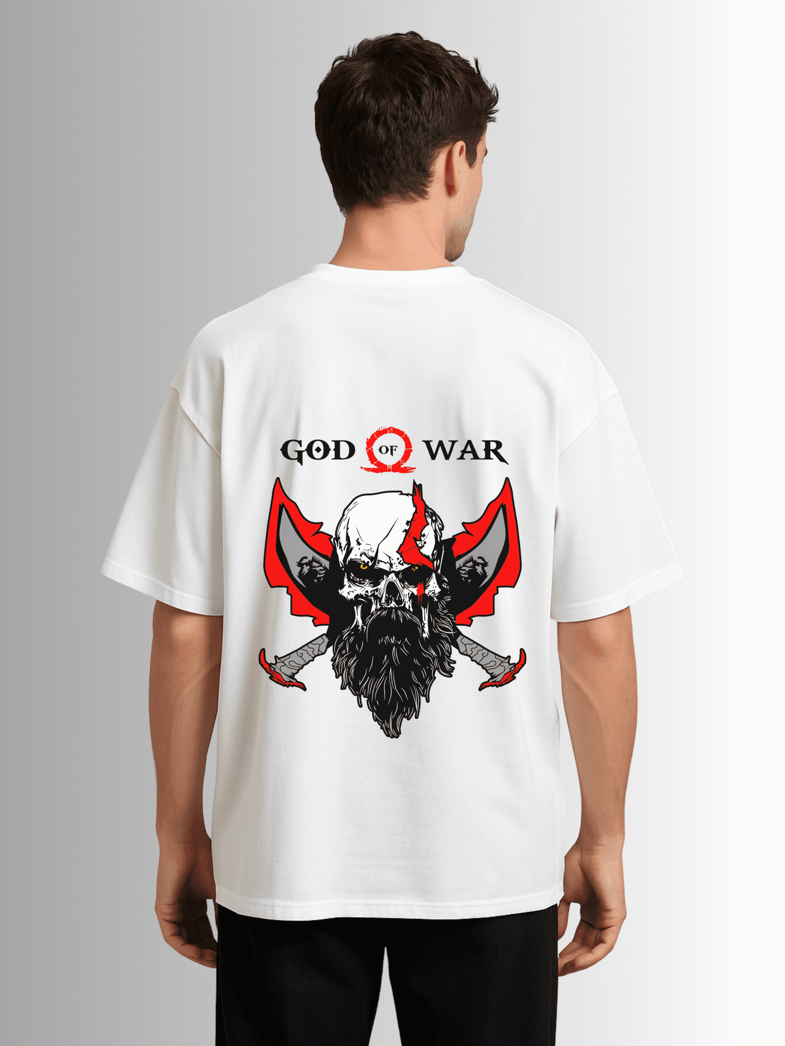 "God of War" Drop Shoulder Cotton T-Shirt