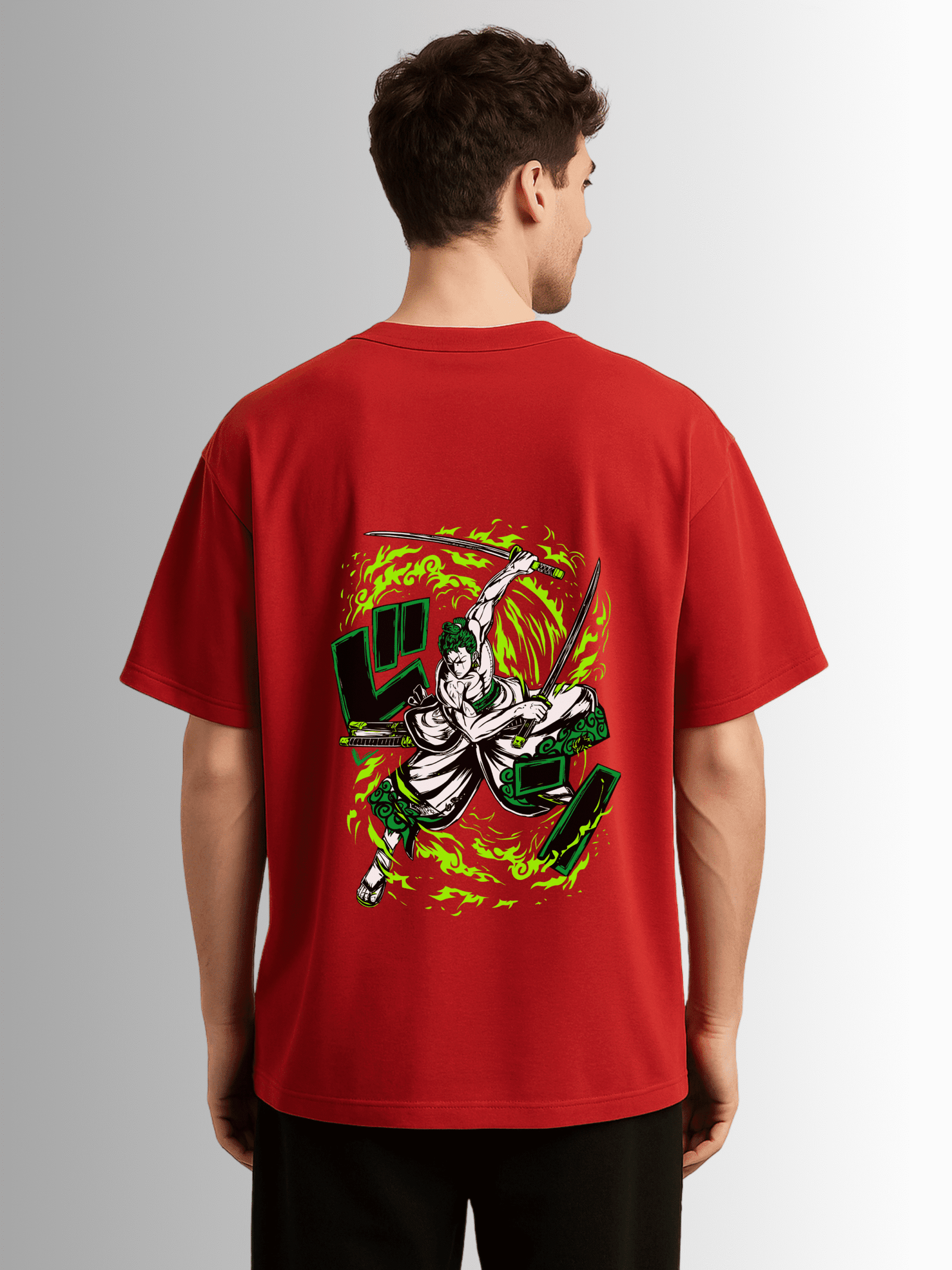 One Piece Roronoa Zoro Drop-Shoulder T-shirt